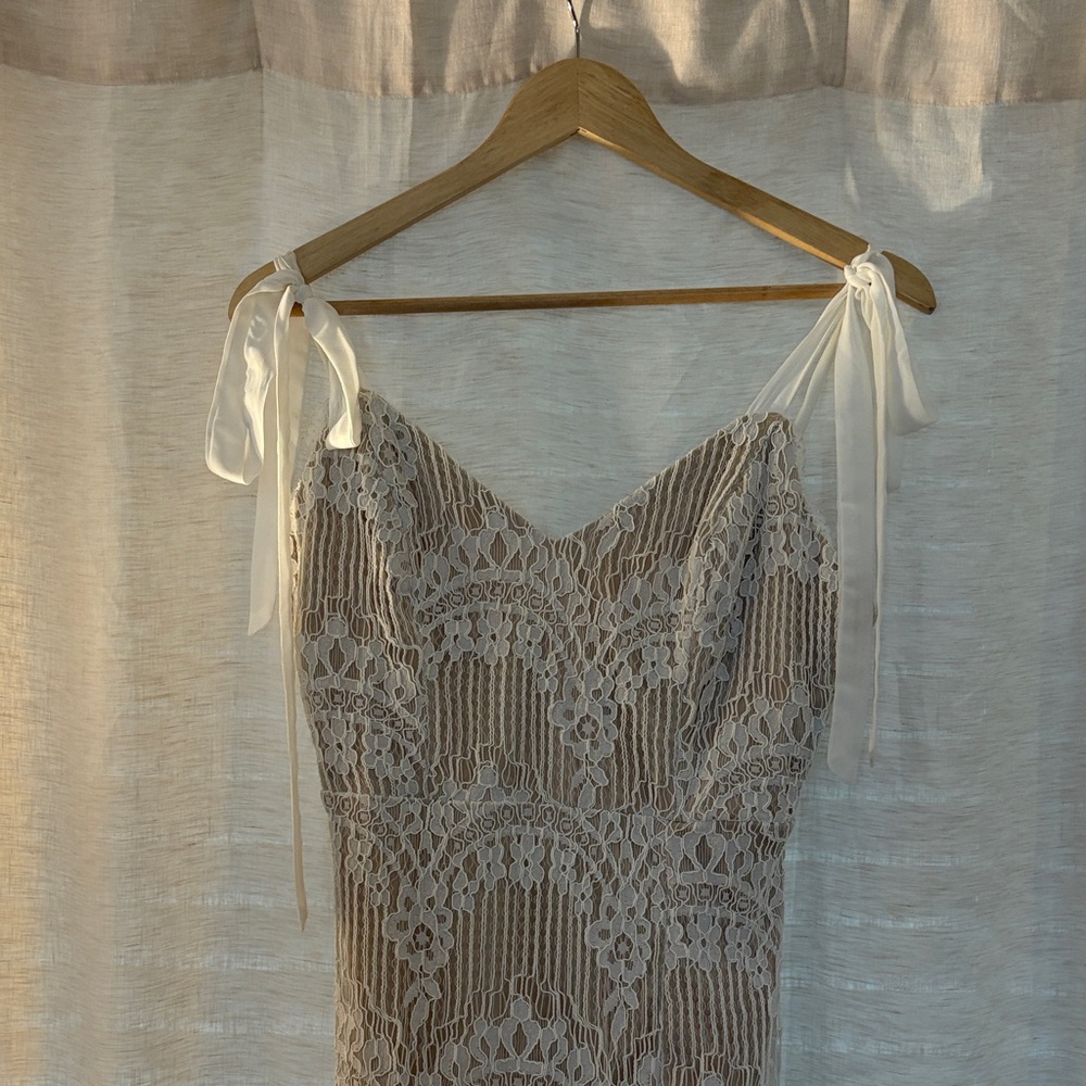 Lulu's Cream Lace Midi Dress